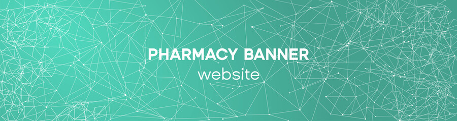 Medical abstract banner. Green vector pharmacy website header