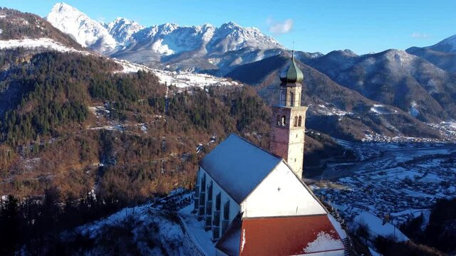 Ancient church of San Pietro in Carnia. Pearl among the valleys.