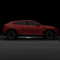 modern fast sports SUV and dark background 3d illustration