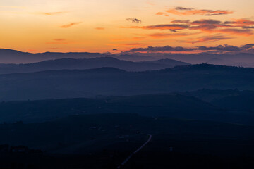 Sunset as seen from Guglionesi. Il tramonto vista da Guglionesi.