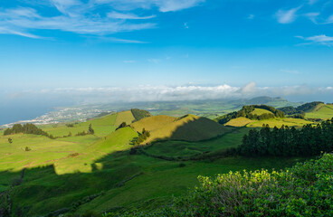 Fototapeta premium View from Pico de Carvao in Sao Miguel. Azores, Portugal.