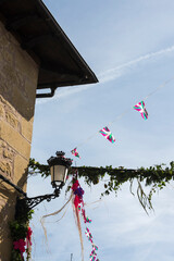 Basque house in the village with blue sky