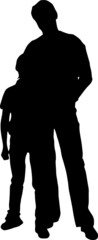 Father With Kids Silhouettes Father With Kids SVG EPS PNG