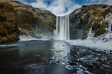 waterfall in winter