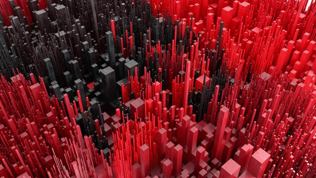 Abstract 3d render background Many abstract isometric cubes, modern computer generated 3D rendering background, Loop sequence. Simple geometric forms.