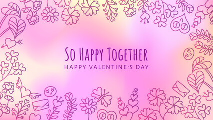 Valentine's Day Doodle Pastel Background