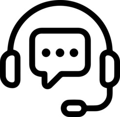 Customer Service icon. Support icon . communication Thin Line icon. Online sign black design 