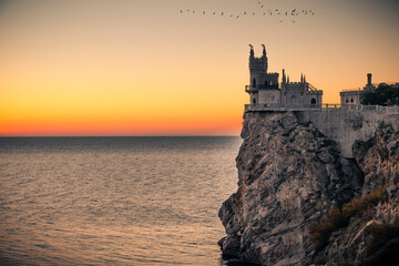 sunset over the fortress Crimea