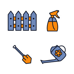 Flower and Gardening elements set icon symbol template for graphic and web design collection logo vector illustration