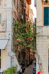 Fototapeta na wymiar Old city center in Corfu, Greece