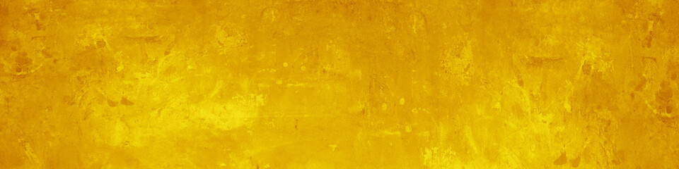 Abstract yellow watercolor painted paper texture background banner..