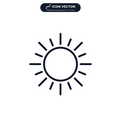 Sun Brightness icon symbol template for graphic and web design collection logo vector illustration