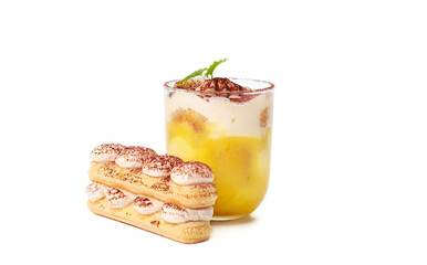 Tiramisu isolated on white background