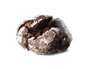 Tasty chocolate brownie cookie isolated on white background