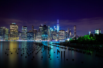 NYC Skyline at night from Brooklyn