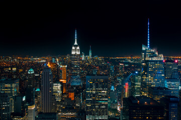 Fototapeta na wymiar NYC cityscape from top of Rockafeller Center