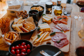Table full of Tasty Salty Snacks