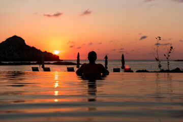 sunset with person in siluette