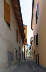 Fototapeta na wymiar Another narrow street in Levico Terme Italy