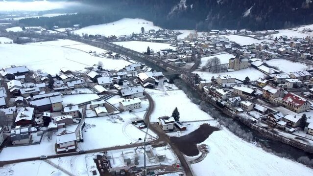 Winter on the plain of the Velle di Tures. South Tyrol.