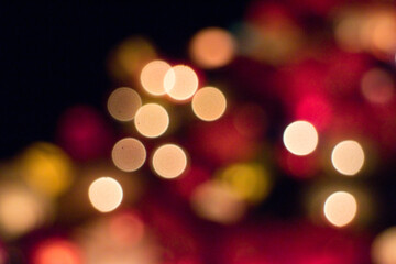 The bokeh red and yellow unfocused lights background