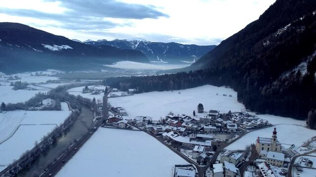 Winter on the plain of the Velle di Tures. South Tyrol.
