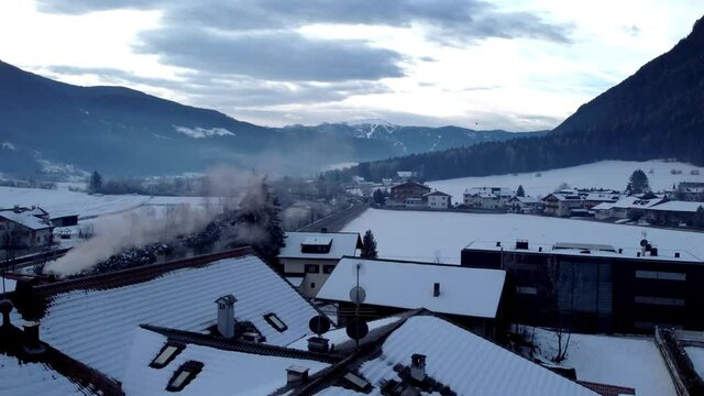 Winter on the plain of the Velle di Tures. South Tyrol.