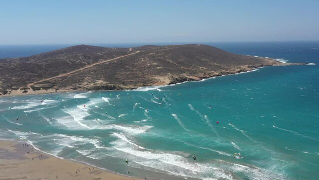 Rhodes Prasonisi windsurfing aerial shot 09