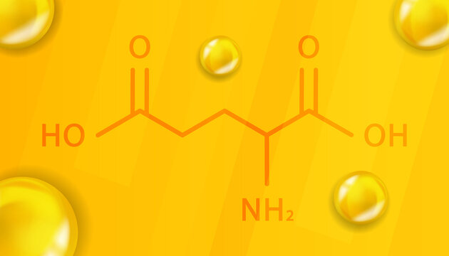 Glutamic acid chemical formula. Glutamic acid 3D Realistic chemical molecular structure
