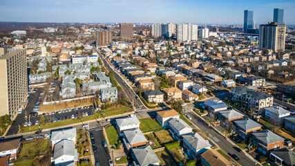 Fototapeta na wymiar Aerial Drone Landscape of Fort Lee New Jersey 