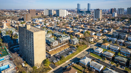 Aerial Drone Landscape of Fort Lee New Jersey 