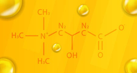 Vitamin B11 chemical formula. Vitamin B11 Realistic chemical molecular structure