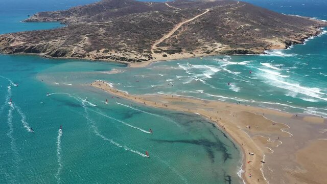 Rhodes Prasonisi windsurfing aerial shot 07