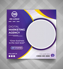 Digital marketing agency social media banner post design template
