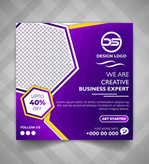Corporate social media post and web banner design template for any business