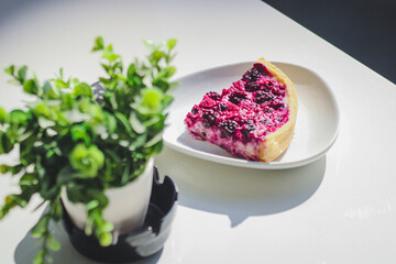 panna cotta with raspberry