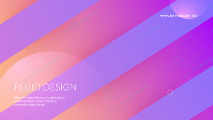 Futuristic Design. Cool Landing Page. Technology Presentation. Violet Memphis Poster. Flat Dynamic Shape. Fluid Journal. Digital Layout. Plastic Frame. Lilac Futuristic Design
