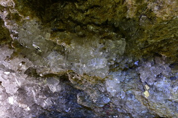 Wieliczka, krysztaly soli kamiennej w Grocie Krysztalowej, rezerwat przyrody,   - obrazy, fototapety, plakaty