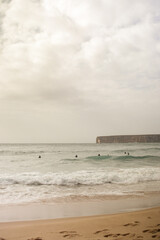 Ocean beach, cliffs in Portugal