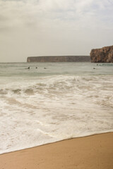 Ocean beach, cliffs in Portugal