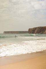 Ocean beach, cliffs in Portugal