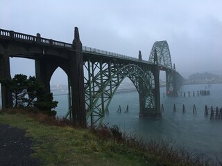 Foggy Yaquina Bay Bridge Newport OR