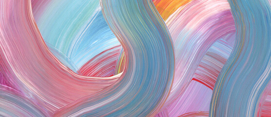 Art Watercolor and Acrylic smear brushstroke wave curve blot. Abstract texture zigzag color stain painting background.