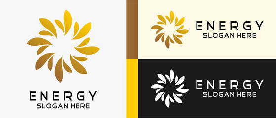 Fototapeta na wymiar energy logo design template with creative abstract concept in the form of flowers. premium vector logo illustration