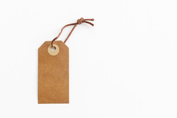 Brown label on a white background. Place for text