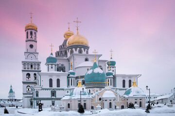 ISTRA, RUSSIA - January 16, 2022, The Resurrection Cathedral of New Jerusalem Monastery was built...