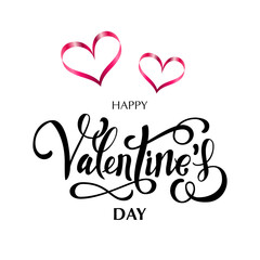 Valentines Day holiday banner with hearts and text