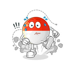 indonesian flag running illustration. character vector