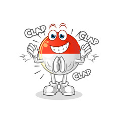 indonesian flag applause illustration. character vector