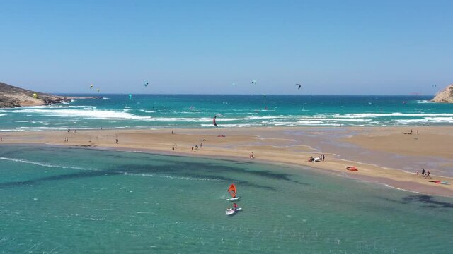 Rhodes Prasonisi windsurfing aerial shot 02